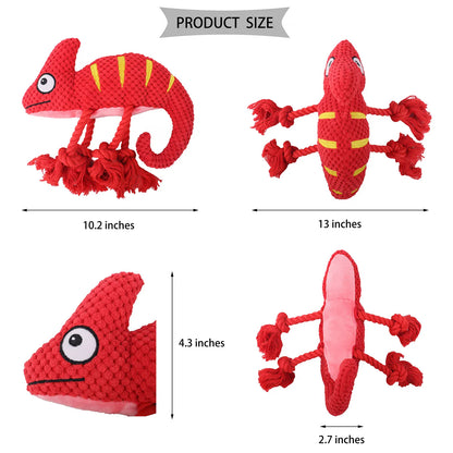 Chameleon Plush Squeaky Dog Toy – Bite-Resistant for All Sizes | Wahooly Chameleon Plush Squeaky Dog Toy – Bite-Resistant Chew Toy for Small & Large Dogs