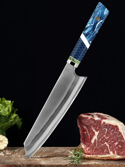 Chef Knife 7Layers 440C Steel Kiritsuke Knife Composite Forging Steel Professional Japanese Kitchen Knife Resin Honeycomb Handle Chef Knife 7Layers 440C Steel Kiritsuke Knife Composite Forging Steel Professional Japanese Kitchen Knife Resin Honeycomb Handle