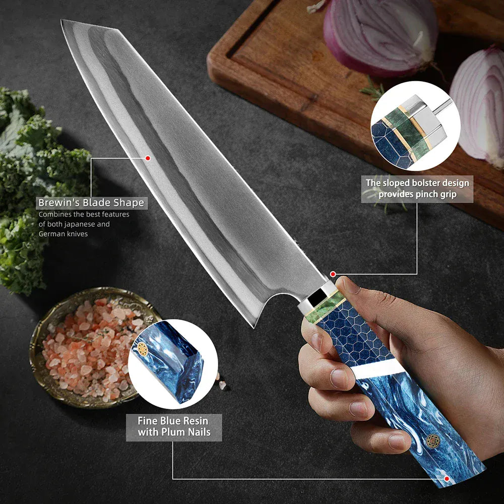 Chef Knife 7Layers 440C Steel Kiritsuke Knife Composite Forging Steel Professional Japanese Kitchen Knife Resin Honeycomb Handle Chef Knife 7Layers 440C Steel Kiritsuke Knife Composite Forging Steel Professional Japanese Kitchen Knife Resin Honeycomb Handle