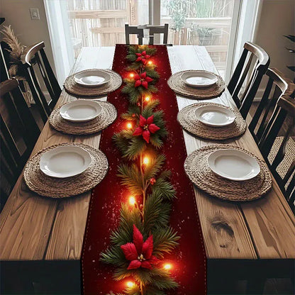 Christmas Fireplace Mantel Scarf Table Runner Christmas Fireplace Mantel Scarf Table Runner