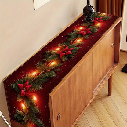 Christmas Fireplace Mantel Scarf Table Runner Christmas Fireplace Mantel Scarf Table Runner