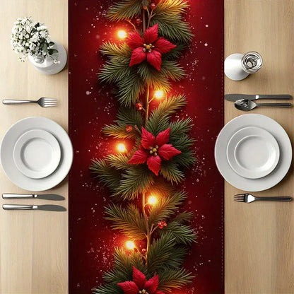 Christmas Fireplace Mantel Scarf Table Runner Christmas Fireplace Mantel Scarf Table Runner