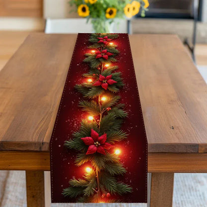Christmas Fireplace Mantel Scarf Table Runner Christmas Fireplace Mantel Scarf Table Runner