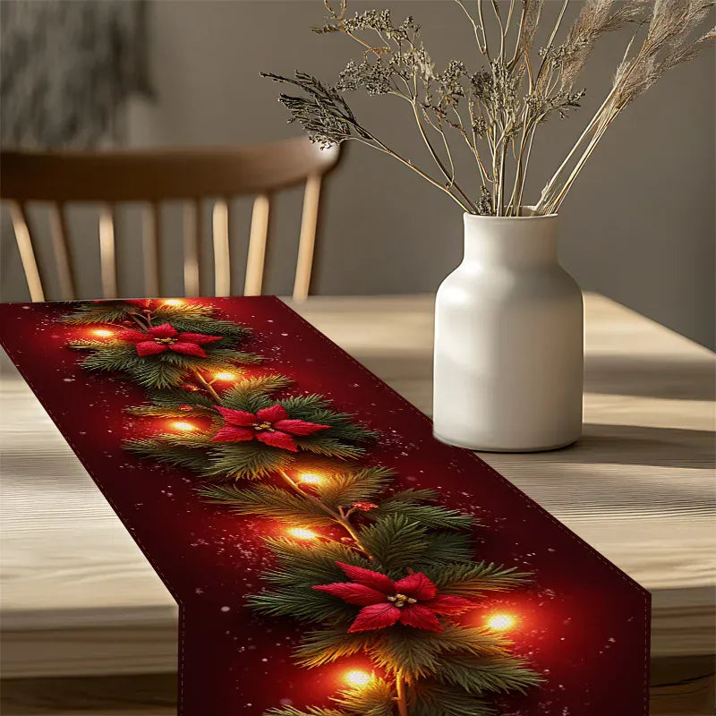 Christmas Fireplace Mantel Scarf Table Runner Christmas Fireplace Mantel Scarf Table Runner