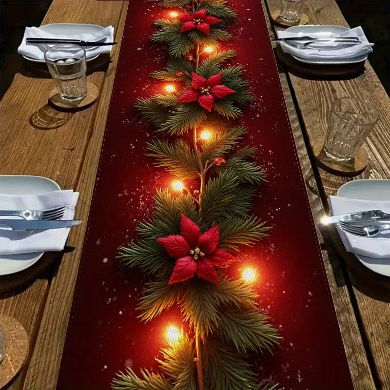Christmas Fireplace Mantel Scarf Table Runner Christmas Fireplace Mantel Scarf Table Runner