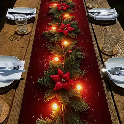 Christmas Fireplace Mantel Scarf Table Runner Christmas Fireplace Mantel Scarf Table Runner
