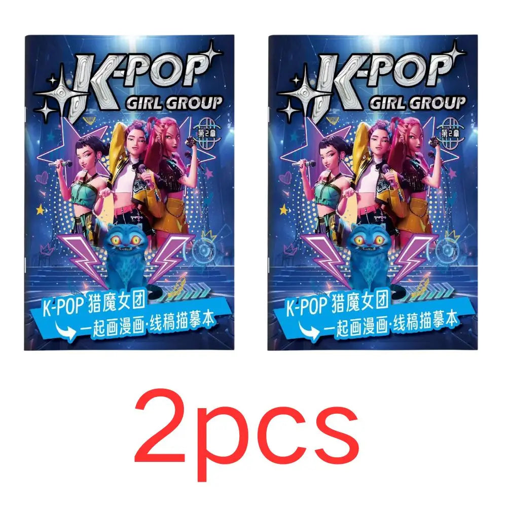 Christmas Gifts KPop2026 Demon Hunter Coloring Books Picture Book Peripheral Painting Book Line Drawing Children's Birthday Gift Christmas Gifts KPop2026 Demon Hunter Coloring Books Picture Book Peripheral Painting Book Line Drawing Children's Birthday Gift