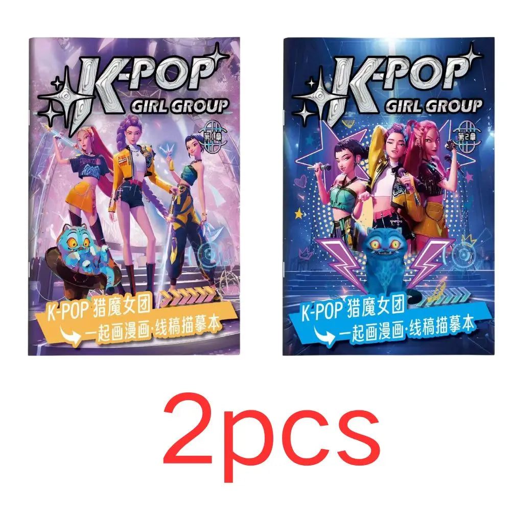 Christmas Gifts KPop2026 Demon Hunter Coloring Books Picture Book Peripheral Painting Book Line Drawing Children's Birthday Gift Christmas Gifts KPop2026 Demon Hunter Coloring Books Picture Book Peripheral Painting Book Line Drawing Children's Birthday Gift