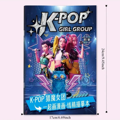 Christmas Gifts KPop2026 Demon Hunter Coloring Books Picture Book Peripheral Painting Book Line Drawing Children's Birthday Gift Christmas Gifts KPop2026 Demon Hunter Coloring Books Picture Book Peripheral Painting Book Line Drawing Children's Birthday Gift