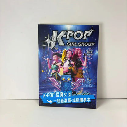 Christmas Gifts KPop2026 Demon Hunter Coloring Books Picture Book Peripheral Painting Book Line Drawing Children's Birthday Gift Christmas Gifts KPop2026 Demon Hunter Coloring Books Picture Book Peripheral Painting Book Line Drawing Children's Birthday Gift