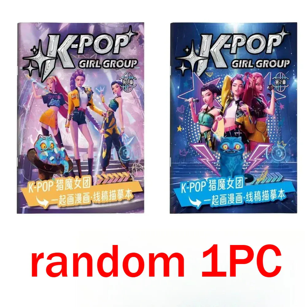 Christmas Gifts KPop2026 Demon Hunter Coloring Books Picture Book Peripheral Painting Book Line Drawing Children's Birthday Gift Christmas Gifts KPop2026 Demon Hunter Coloring Books Picture Book Peripheral Painting Book Line Drawing Children's Birthday Gift