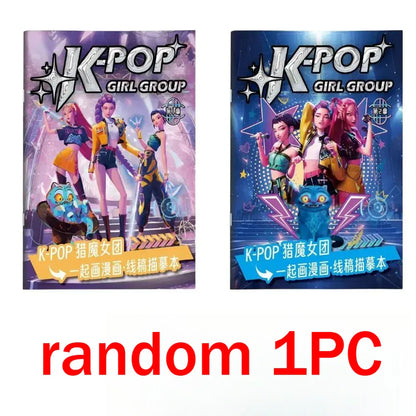 Christmas Gifts KPop2026 Demon Hunter Coloring Books Picture Book Peripheral Painting Book Line Drawing Children's Birthday Gift Christmas Gifts KPop2026 Demon Hunter Coloring Books Picture Book Peripheral Painting Book Line Drawing Children's Birthday Gift