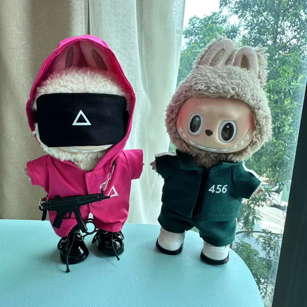 Clothing For Labubu 3.0 Funny Seafood Game Serie Doll Clothes Casual Outfits Accessories Participants Organizer Commando Mp5 Clothing For Labubu 3.0 Funny Seafood Game Serie Doll Clothes Casual Outfits Accessories Participants Organizer Commando Mp5