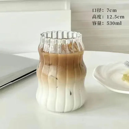 Cloud Coffee Glass Cups with Straws High Borosilicate Juice Cups Spiral Cups Chubby Cold Drinks Cups Milk Tea Cups. Cloud Coffee Glass Cups with Straws High Borosilicate Juice Cups Spiral Cups Chubby Cold Drinks Cups Milk Tea Cups.