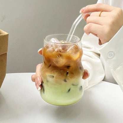 Cloud Coffee Glass Cups with Straws High Borosilicate Juice Cups Spiral Cups Chubby Cold Drinks Cups Milk Tea Cups. Cloud Coffee Glass Cups with Straws High Borosilicate Juice Cups Spiral Cups Chubby Cold Drinks Cups Milk Tea Cups.