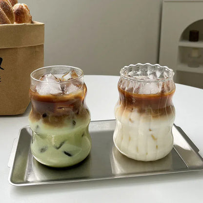 Cloud Coffee Glass Cups with Straws High Borosilicate Juice Cups Spiral Cups Chubby Cold Drinks Cups Milk Tea Cups. Cloud Coffee Glass Cups with Straws High Borosilicate Juice Cups Spiral Cups Chubby Cold Drinks Cups Milk Tea Cups.