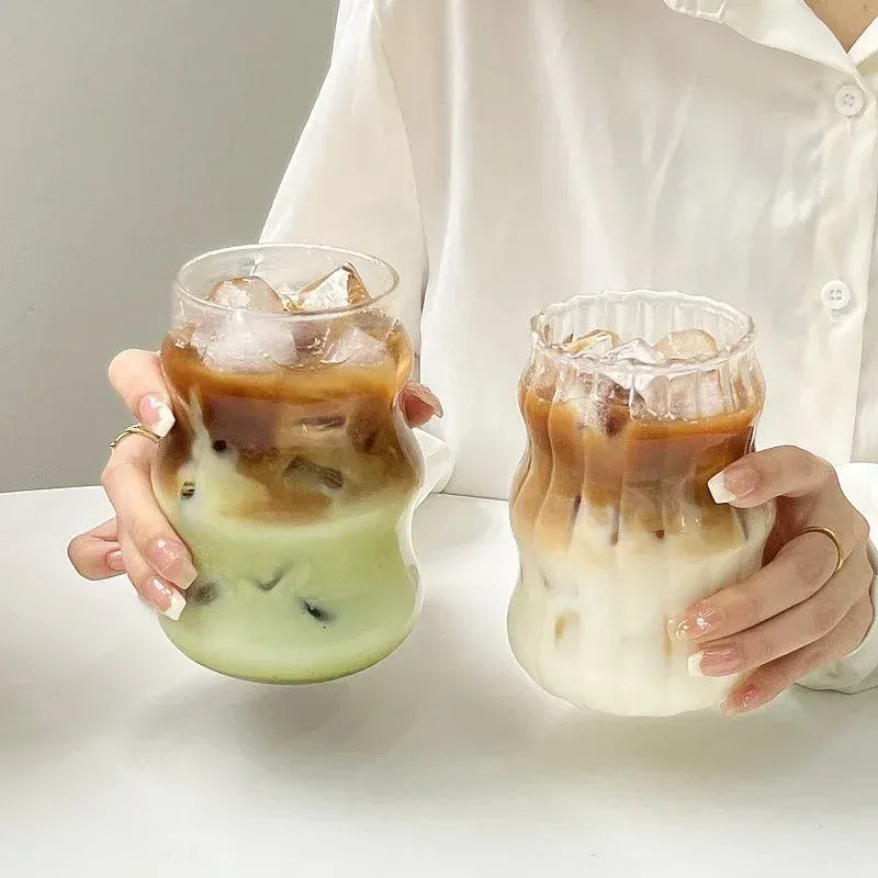 Cloud Coffee Glass Cups with Straws High Borosilicate Juice Cups Spiral Cups Chubby Cold Drinks Cups Milk Tea Cups. Cloud Coffee Glass Cups with Straws High Borosilicate Juice Cups Spiral Cups Chubby Cold Drinks Cups Milk Tea Cups.