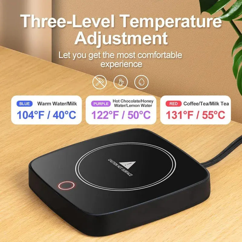 Coffee Mug Warmer 3 Gear Adjustable Calorifier Timing Cup Heater Thermostatic Coaster Milk Tea Water Electric Heating Cup Mat Coffee Mug Warmer 3 Gear Adjustable Calorifier Timing Cup Heater Thermostatic Coaster Milk Tea Water Electric Heating Cup Mat