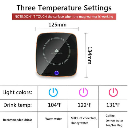 Coffee Mug Warmer 3 Gear Adjustable Calorifier Timing Cup Heater Thermostatic Coaster Milk Tea Water Electric Heating Cup Mat Coffee Mug Warmer 3 Gear Adjustable Calorifier Timing Cup Heater Thermostatic Coaster Milk Tea Water Electric Heating Cup Mat