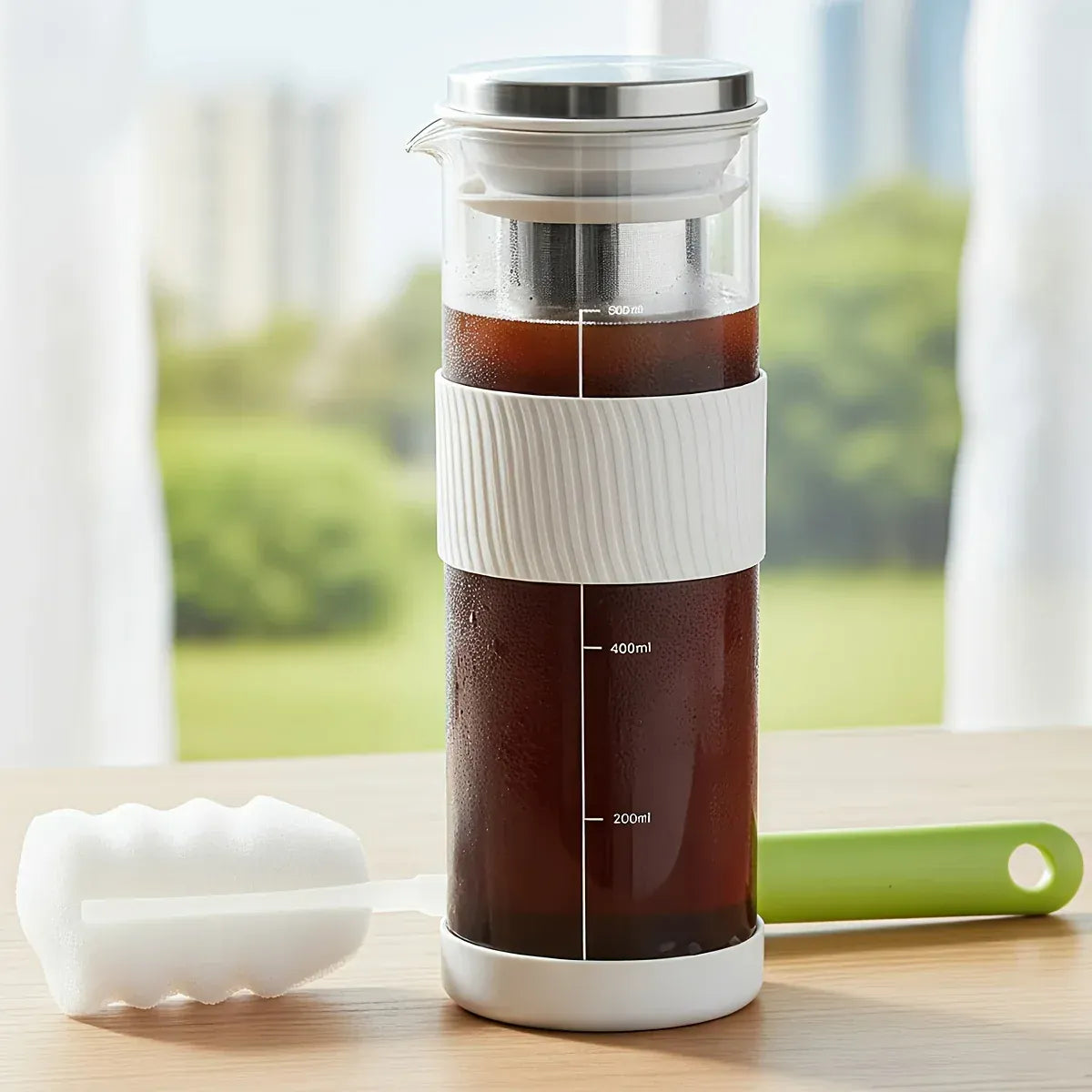 Cold Brew Coffee Maker with Cleaning Brush, 27oz/800ml Cold Brew Pitcher, Ice Tea Pitcher, Cold Brew Coffee Pitcher for Fridge Cold Brew Coffee Maker with Cleaning Brush, 27oz/800ml Cold Brew Pitcher, Ice Tea Pitcher, Cold Brew Coffee Pitcher for Fridge