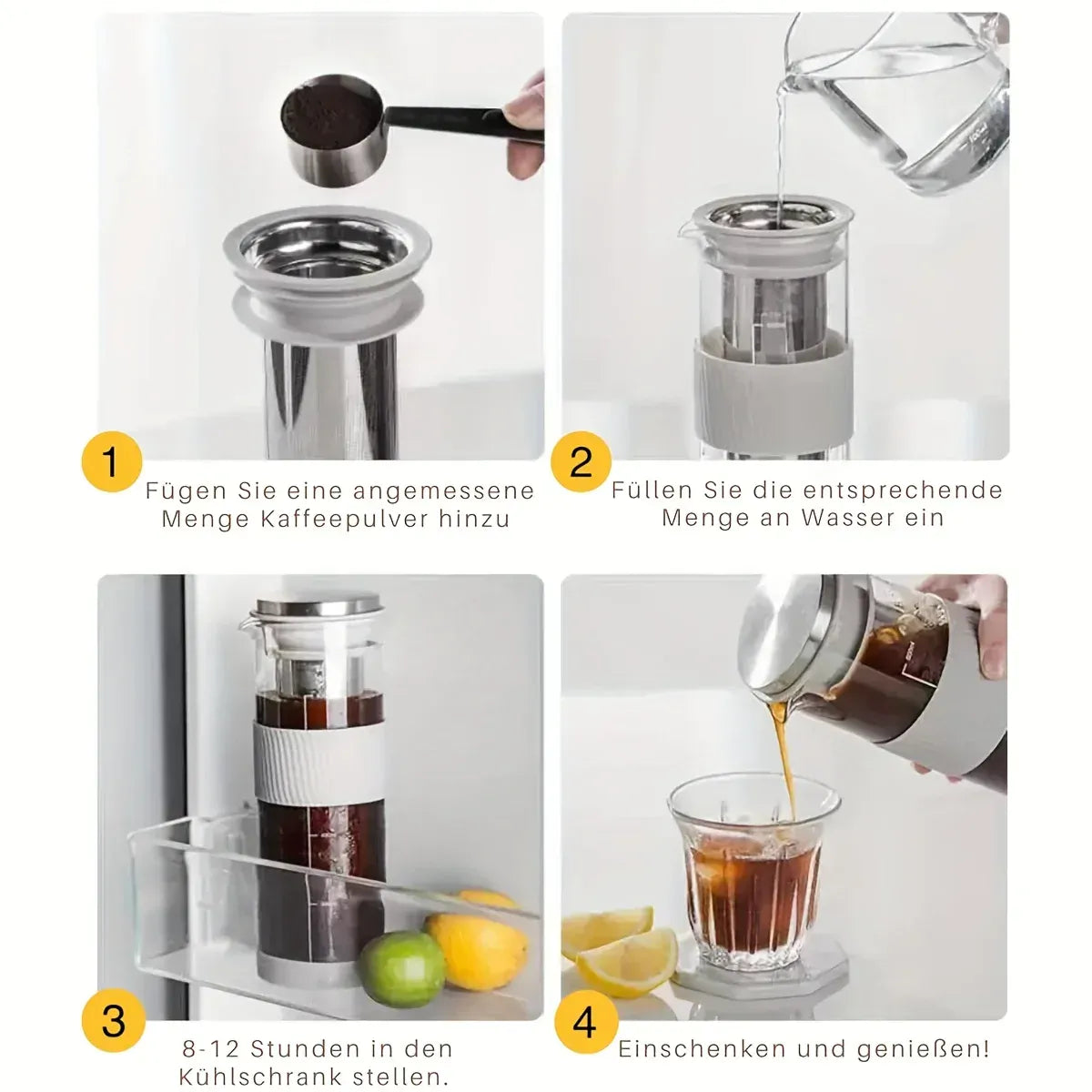 Cold Brew Coffee Maker with Cleaning Brush, 27oz/800ml Cold Brew Pitcher, Ice Tea Pitcher, Cold Brew Coffee Pitcher for Fridge Cold Brew Coffee Maker with Cleaning Brush, 27oz/800ml Cold Brew Pitcher, Ice Tea Pitcher, Cold Brew Coffee Pitcher for Fridge