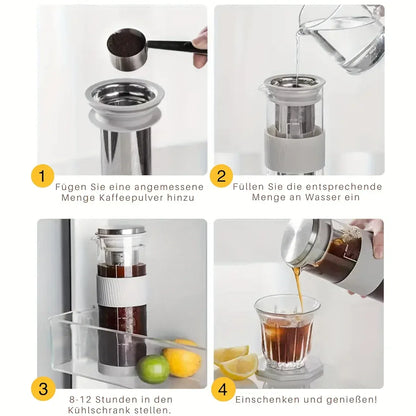 Cold Brew Coffee Maker with Cleaning Brush, 27oz/800ml Cold Brew Pitcher, Ice Tea Pitcher, Cold Brew Coffee Pitcher for Fridge Cold Brew Coffee Maker with Cleaning Brush, 27oz/800ml Cold Brew Pitcher, Ice Tea Pitcher, Cold Brew Coffee Pitcher for Fridge