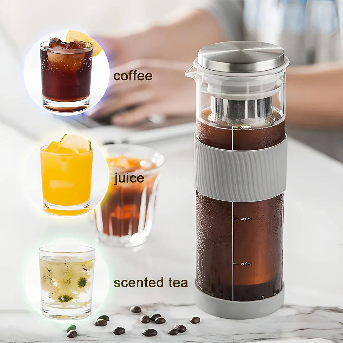 Cold Brew Coffee Maker with Cleaning Brush, 27oz/800ml Cold Brew Pitcher, Ice Tea Pitcher, Cold Brew Coffee Pitcher for Fridge Cold Brew Coffee Maker with Cleaning Brush, 27oz/800ml Cold Brew Pitcher, Ice Tea Pitcher, Cold Brew Coffee Pitcher for Fridge