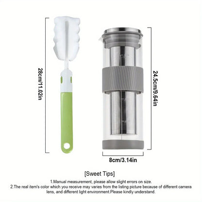 Cold Brew Coffee Maker with Cleaning Brush, 27oz/800ml Cold Brew Pitcher, Ice Tea Pitcher, Cold Brew Coffee Pitcher for Fridge Cold Brew Coffee Maker with Cleaning Brush, 27oz/800ml Cold Brew Pitcher, Ice Tea Pitcher, Cold Brew Coffee Pitcher for Fridge