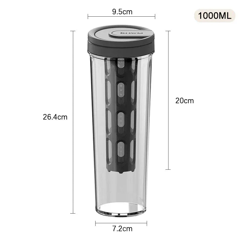 Portable Cold Brew Coffee Maker - High Capacity Filter Bottle | Wahooly Cold Brew Coffee Pot High-capacity Espresso Filter Bottle Cold Brewing Pot Portable Iced Brew Coffee Maker Juice Coffe Kettle
