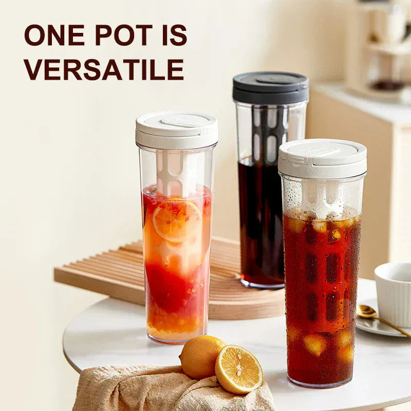 Portable Cold Brew Coffee Maker - High Capacity Filter Bottle | Wahooly Cold Brew Coffee Pot High-capacity Espresso Filter Bottle Cold Brewing Pot Portable Iced Brew Coffee Maker Juice Coffe Kettle