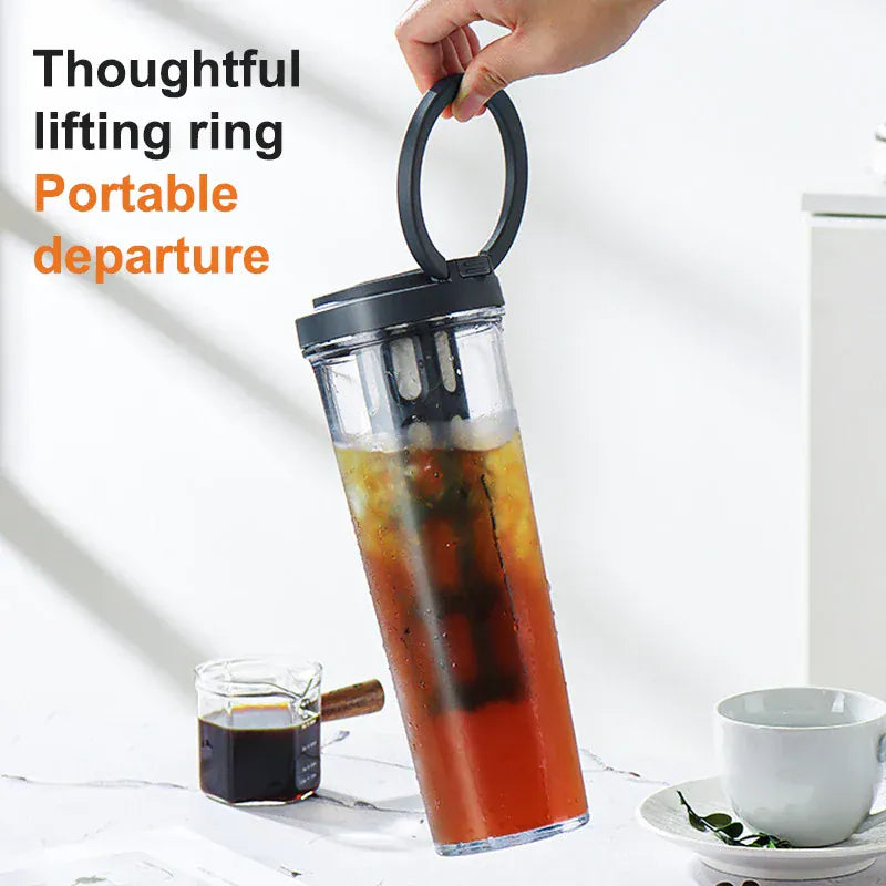 Portable Cold Brew Coffee Maker - High Capacity Filter Bottle | Wahooly Cold Brew Coffee Pot High-capacity Espresso Filter Bottle Cold Brewing Pot Portable Iced Brew Coffee Maker Juice Coffe Kettle