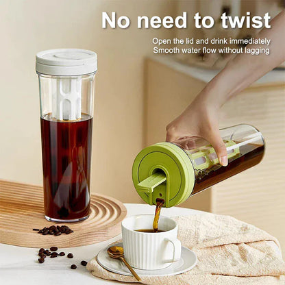 Portable Cold Brew Coffee Maker - High Capacity Filter Bottle | Wahooly Cold Brew Coffee Pot High-capacity Espresso Filter Bottle Cold Brewing Pot Portable Iced Brew Coffee Maker Juice Coffe Kettle
