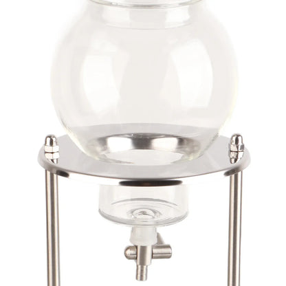 Cold Brew Drip Tower 600ml - Glass Ice Coffee Maker | Wahooly Cold Brew Drip Tower 600ml Reusable Glass Filtering Transparent Stainless Steel Stand DIY Ice Coffee Brew Tower Cold Brew Tower