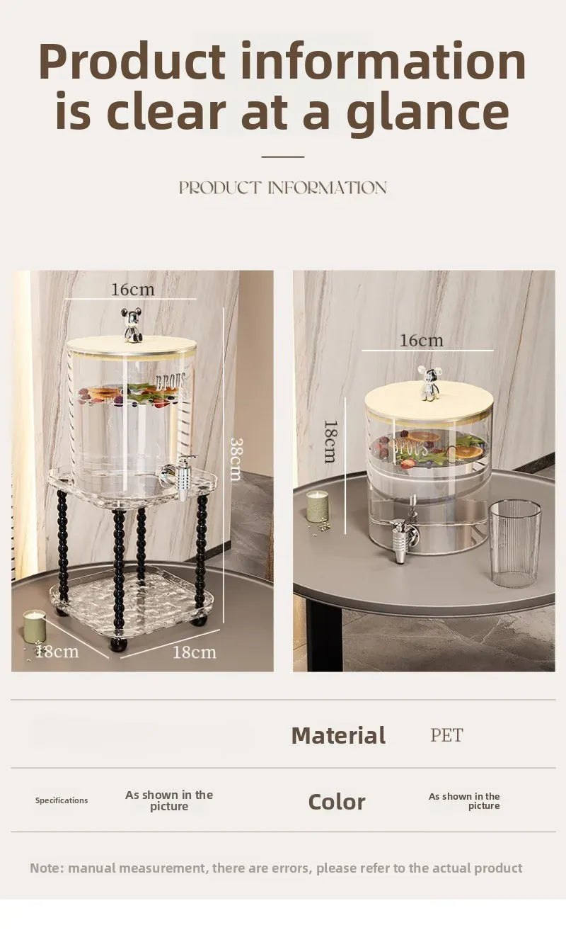 Cold Beverage Dispenser with Faucet - Large Capacity Drink Kettle | Wahooly Cold Kettle High Temperature Resistant Cold Kettle Fruit Tea Bucket Beverage Bucket with Faucet Storage Kettle