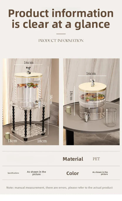 Cold Beverage Dispenser with Faucet - Large Capacity Drink Kettle | Wahooly Cold Kettle High Temperature Resistant Cold Kettle Fruit Tea Bucket Beverage Bucket with Faucet Storage Kettle