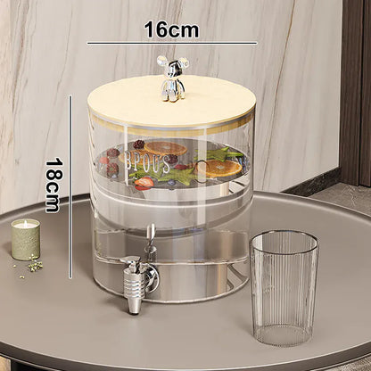 Cold Beverage Dispenser with Faucet - Large Capacity Drink Kettle | Wahooly Cold Kettle High Temperature Resistant Cold Kettle Fruit Tea Bucket Beverage Bucket with Faucet Storage Kettle