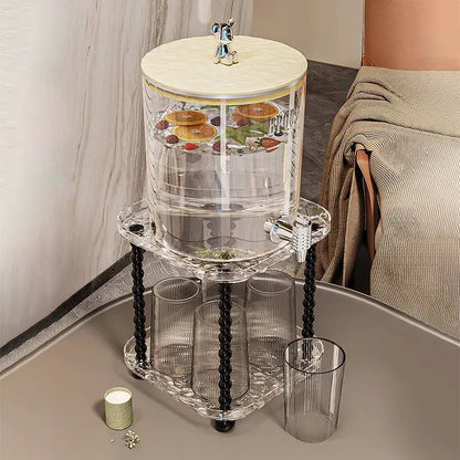 Cold Beverage Dispenser with Faucet - Large Capacity Drink Kettle | Wahooly Cold Kettle High Temperature Resistant Cold Kettle Fruit Tea Bucket Beverage Bucket with Faucet Storage Kettle