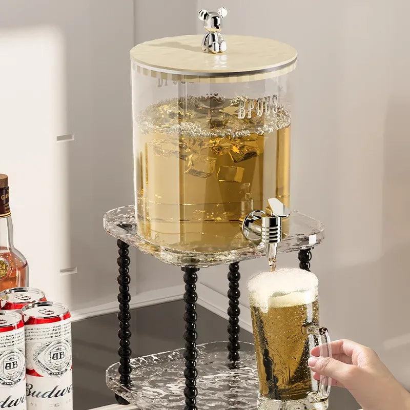 Cold Beverage Dispenser with Faucet - Large Capacity Drink Kettle | Wahooly Cold Kettle High Temperature Resistant Cold Kettle Fruit Tea Bucket Beverage Bucket with Faucet Storage Kettle