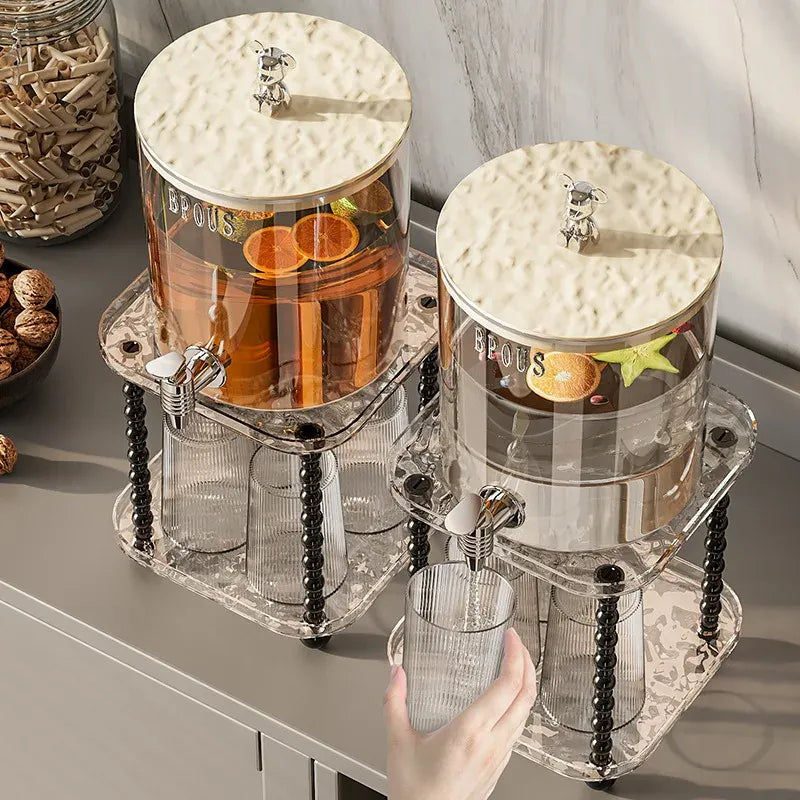 Cold Beverage Dispenser with Faucet - Large Capacity Drink Kettle | Wahooly Cold Kettle High Temperature Resistant Cold Kettle Fruit Tea Bucket Beverage Bucket with Faucet Storage Kettle