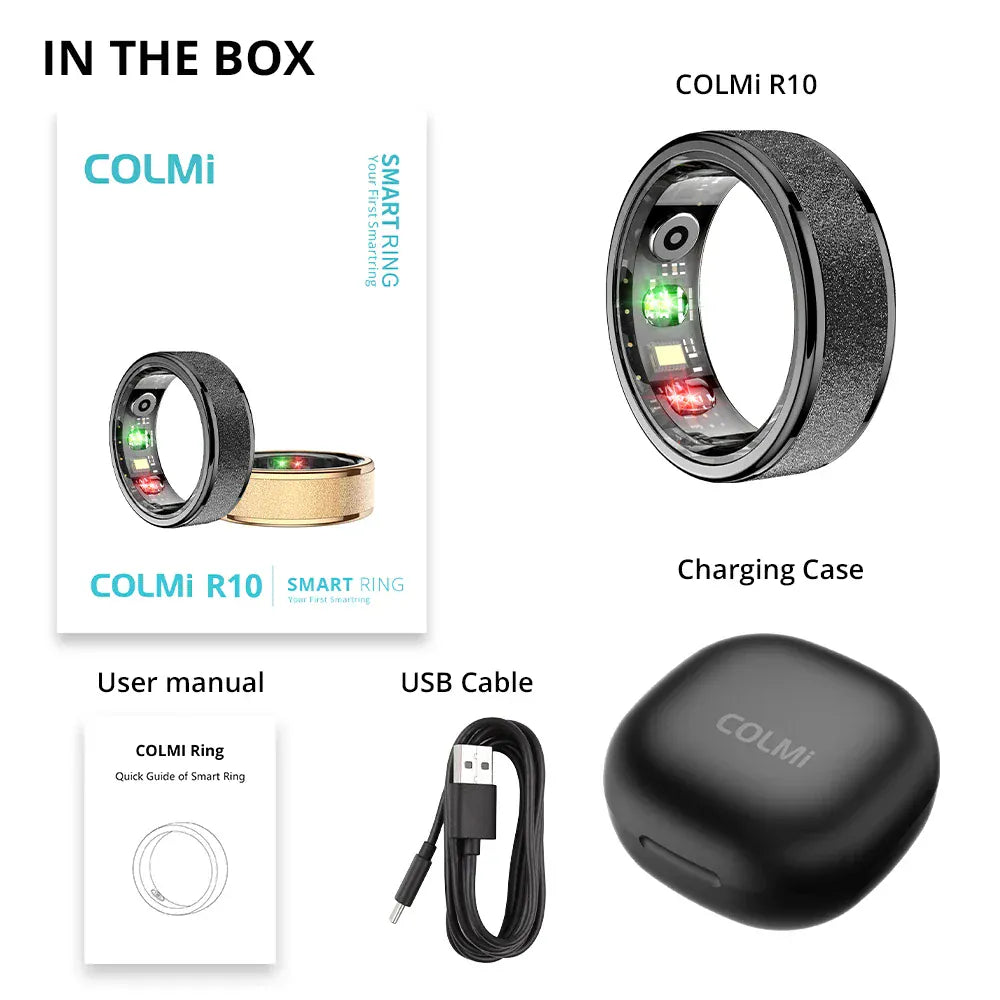COLMI R10 Smart Ring - #1 Bestseller with Charging Case | Wahooly COLMI R10 Smart Ring with Charging Case for Men Women, Health and Sleep Monitor, 5ATM Waterproof, Multi-sport Mode