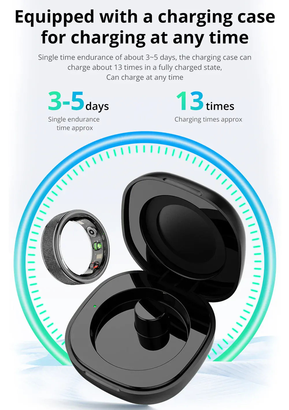 COLMI R10 Smart Ring - #1 Bestseller with Charging Case | Wahooly COLMI R10 Smart Ring with Charging Case for Men Women, Health and Sleep Monitor, 5ATM Waterproof, Multi-sport Mode