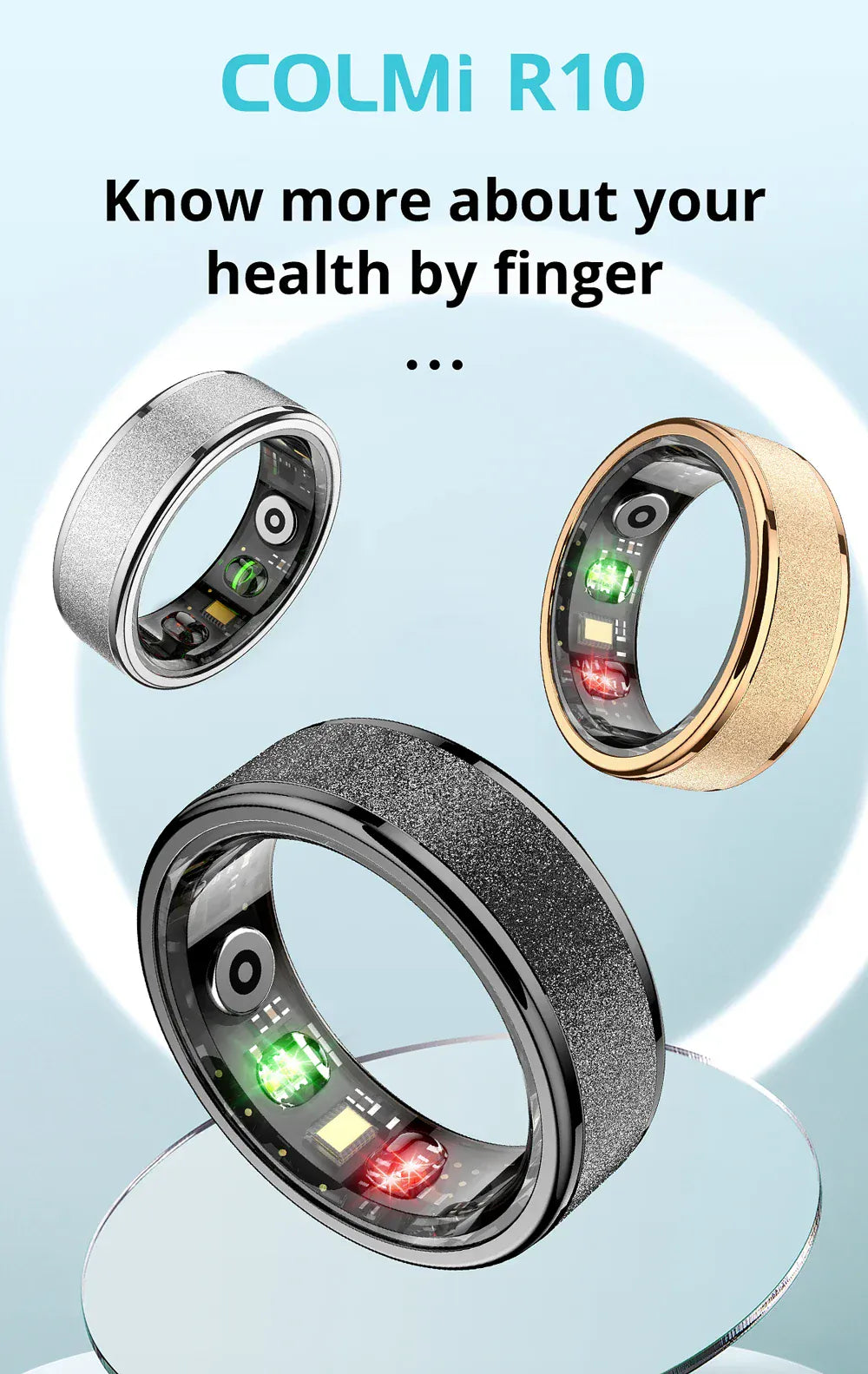 COLMI R10 Smart Ring - #1 Bestseller with Charging Case | Wahooly COLMI R10 Smart Ring with Charging Case for Men Women, Health and Sleep Monitor, 5ATM Waterproof, Multi-sport Mode