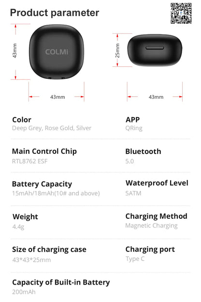 COLMI R10 Smart Ring - #1 Bestseller with Charging Case | Wahooly COLMI R10 Smart Ring with Charging Case for Men Women, Health and Sleep Monitor, 5ATM Waterproof, Multi-sport Mode