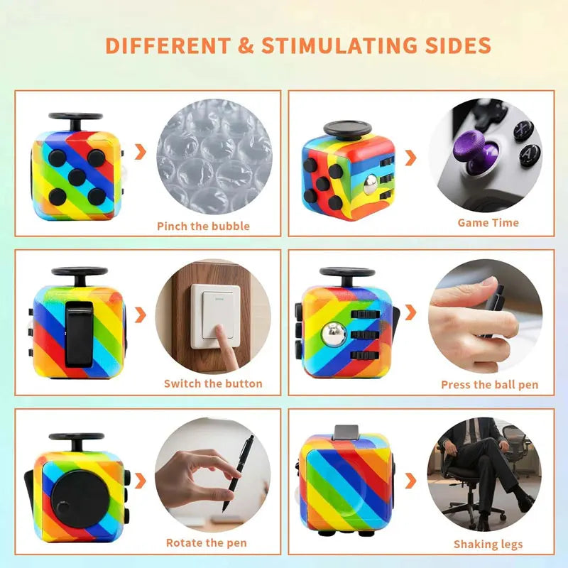 Compact Fidget Cube - Multi-Sensory Stress Relief for Anxiety & ADHD Compact Fidget Cube - Multi-Sensory Stress Relief Toy for Anxiety, ADHD & Focus