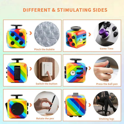 Compact Fidget Cube - Multi-Sensory Stress Relief for Anxiety & ADHD Compact Fidget Cube - Multi-Sensory Stress Relief Toy for Anxiety, ADHD & Focus
