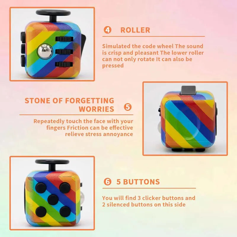 Compact Fidget Cube - Multi-Sensory Stress Relief for Anxiety & ADHD Compact Fidget Cube - Multi-Sensory Stress Relief Toy for Anxiety, ADHD & Focus