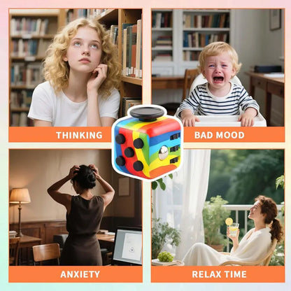 Compact Fidget Cube - Multi-Sensory Stress Relief for Anxiety & ADHD Compact Fidget Cube - Multi-Sensory Stress Relief Toy for Anxiety, ADHD & Focus