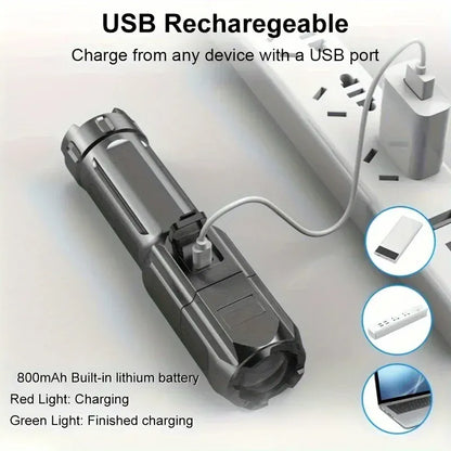 Compact LED Flashlight | USB Rechargeable, Waterproof, Zoomable – Camping & EDC Compact LED Flashlight – USB Rechargeable, Waterproof & Zoomable | Camping, Fishing & Everyday Carry