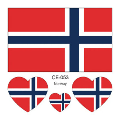 Country Flag Temporary Tattoo Stickers — 3-Pack Waterproof Soccer Fan Decals Country Flag Temporary Tattoo Stickers — 3-Pack Waterproof Face & Body Decals for Soccer & Football Fans