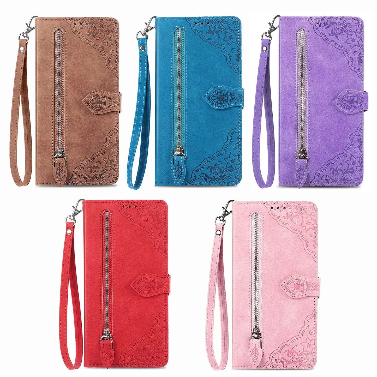 Crossbody Leather Wallet iPhone Case – Zipper Card Pocket & Lanyard | iPhone X–16 Pro Max | Wahooly Crossbody Leather Wallet iPhone Case – Zipper Card Pocket & Lanyard Strap | iPhone X to 16 Pro Max